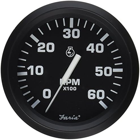 Faria Beede Instruments Faria Beede Faria 32804 Tachometer - 6000 RPM, Euro, Black Faria