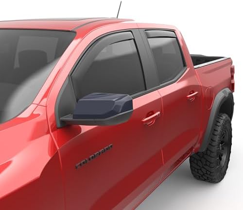 EGR 571485 in-Channel Window Visors Compatible with Select 2023-2025 Chevy Colorado & GMC Canyon Trucks - Matte Black Acrylic, Full Set (4pc.) Egr