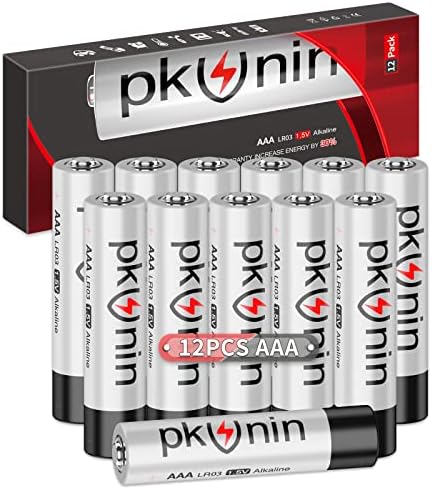 PKUNIN AAA Batteries 1.5V Triple A Batteries AAA Alkaline Battery 12 Pack for Flashlight Toys Remote Control Clocks Ocvrszsw