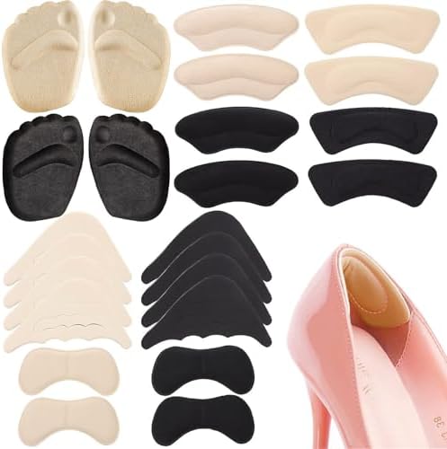 Heel Inserts for Shoes 12 Pair Heel Protectors Heel Pads Heel Grips for Loose Shoes Liner Filler Insoles Make Shoe Fit Heel Cushion Metatarsal Pads for Women Prevent Heel Pain Blisters (Set A) Joiockan