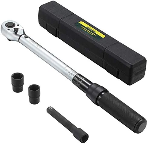 1/2-Inch Drive Click Torque Wrench (10-150 ft.-lb./13.6-203.3 Nm) Dual-Direction Adjustable Torque Wrench Set Arucmin