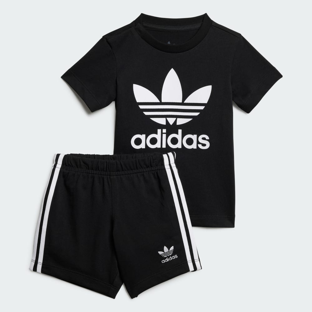 Детский комплект adidas Originals: шорты и футболка с логотипом Trefoil и эластичным поясом Adidas Originals