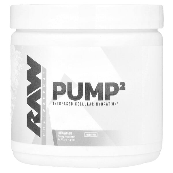 Pump 2, Предтренировочный комплекс, без вкуса, 124 г, гидратация клеток Raw Nutrition