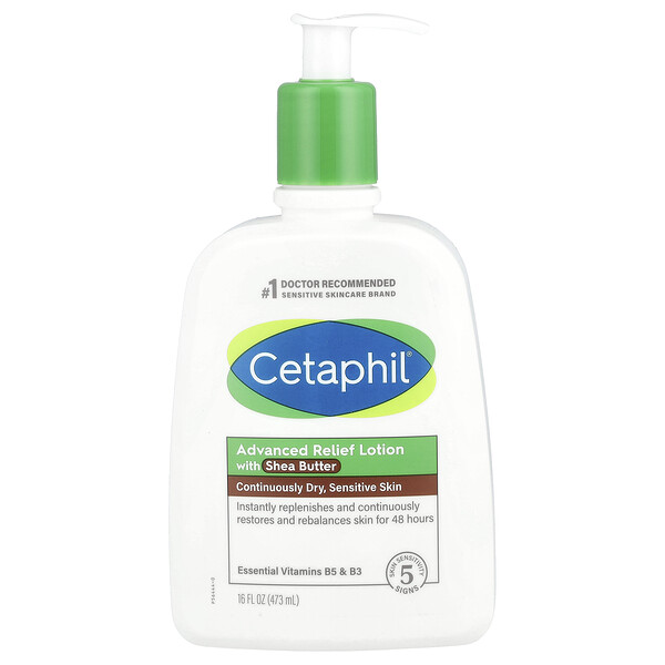 Advanced Relief Lotion with Shea Butter, Fragrance Free, 16 fl oz (473 ml) Cetaphil