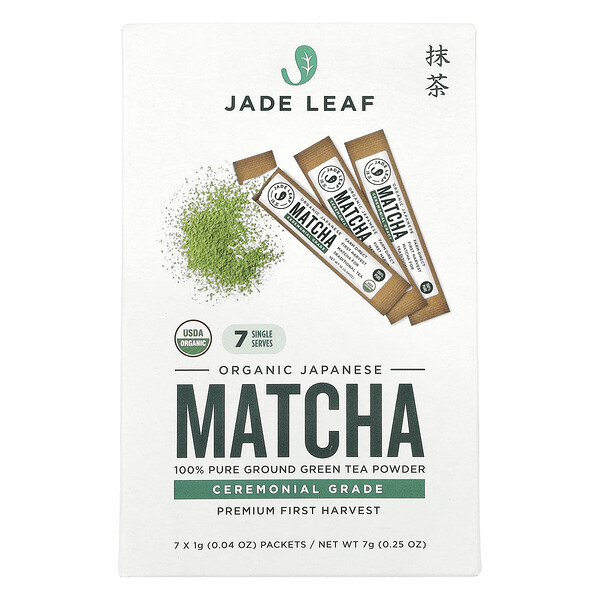 Органический японский матча, 7 пакетиков по 1 г (0,04 унции) Jade Leaf Matcha