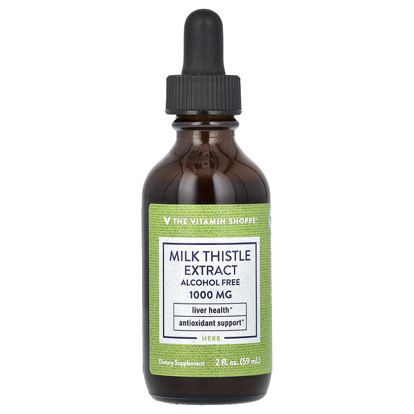 Milk Thistle Extract, Alcohol Free, 1,000 mg, 2 fl oz (Жидкие унции) (59 ml) The Vitamin Shoppe