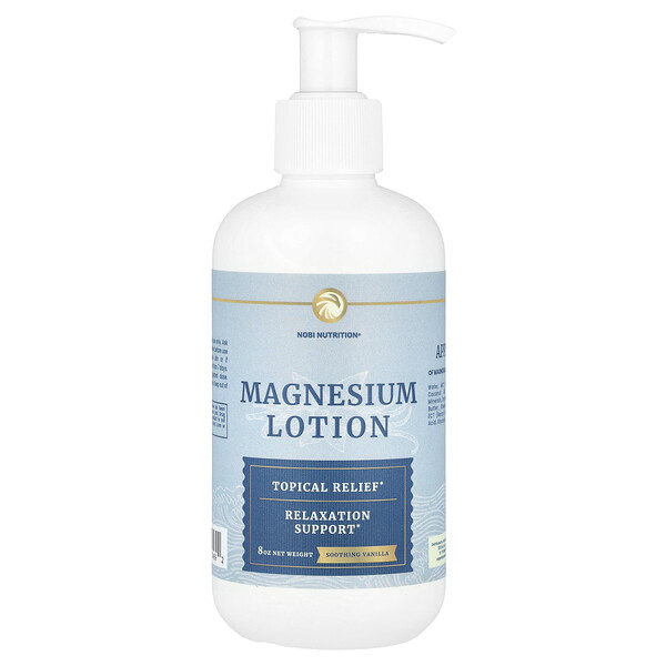 Magnesium Lotion, Soothing Vanilla, 8 oz Nobi Nutrition