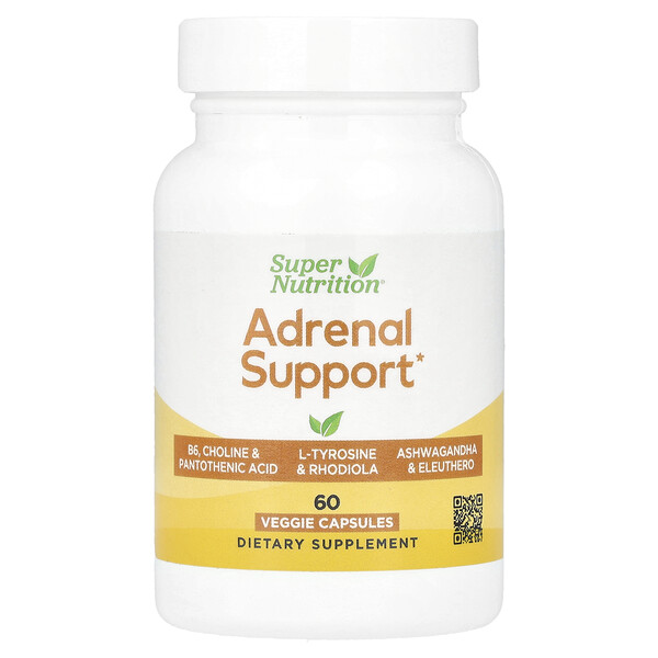 Adrenal Support, 60 Veggie Capsules (Капсулы на растительной основе) Super Nutrition