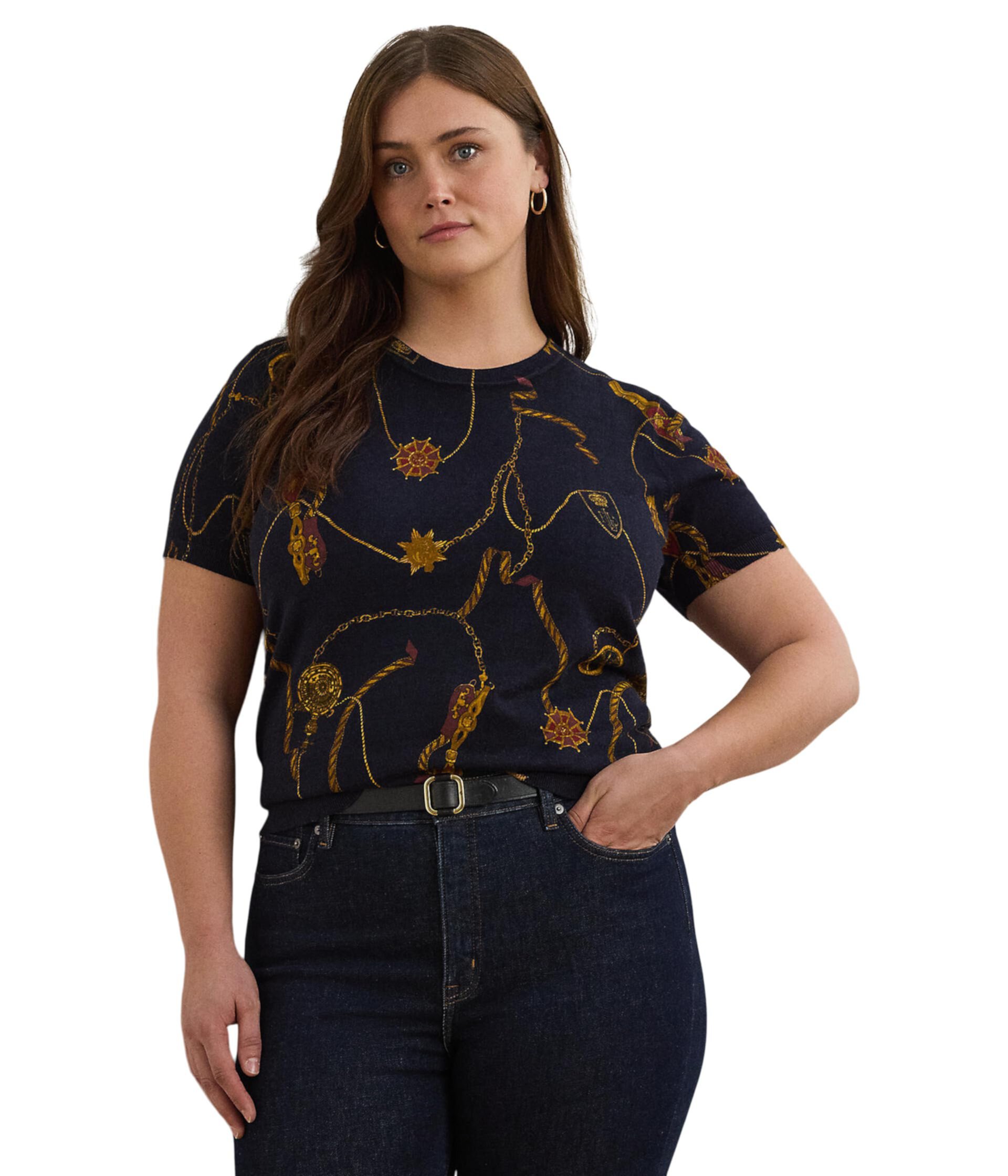 Женский Свитер LAUREN Ralph Lauren Plus Size Print Cotton-Blend LAUREN Ralph Lauren