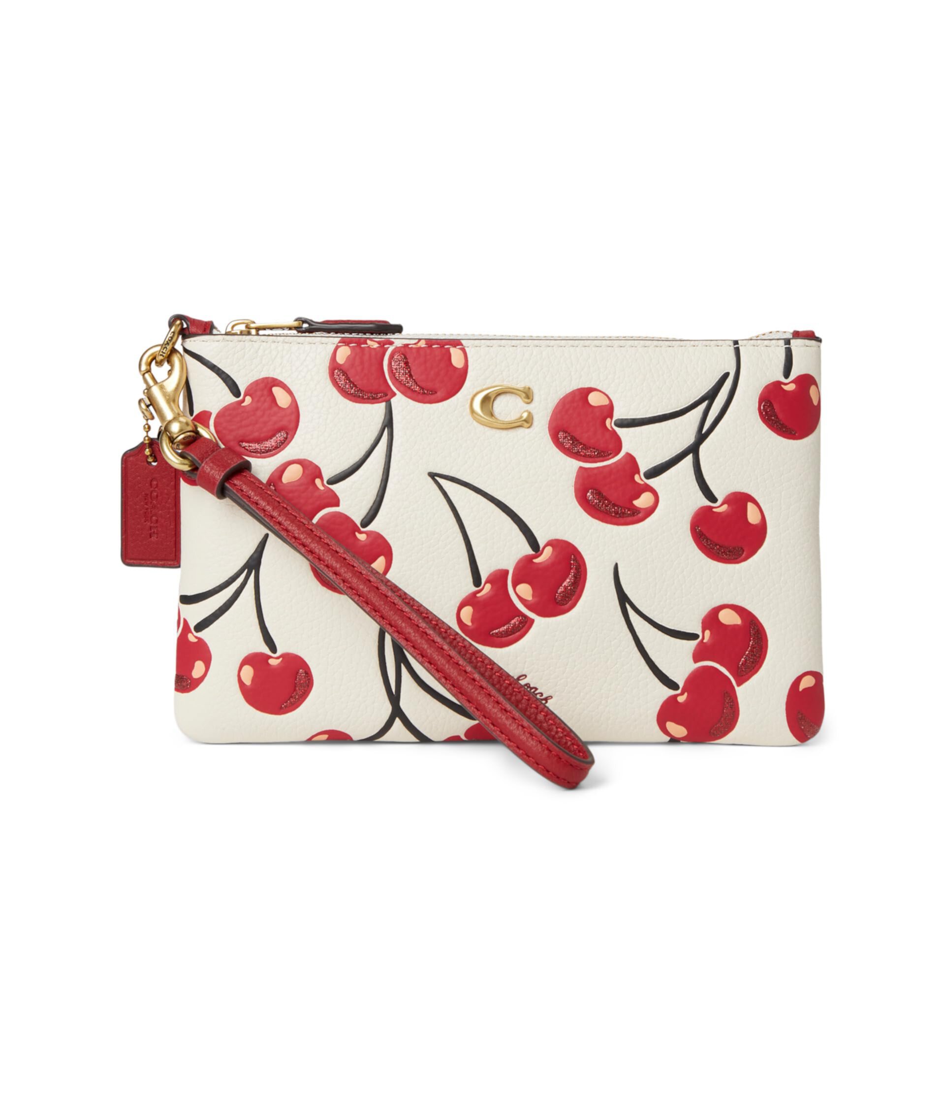 Бумажник COACH Small Wristlet with Cherry Print COACH