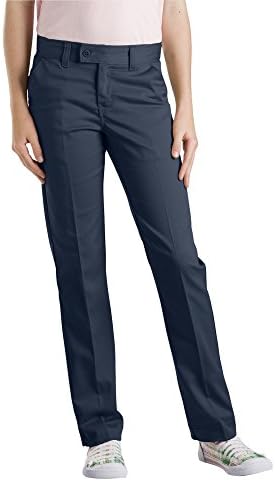 Dickies Big Girls' Stretch Slim Straight Pant, Dark Navy, 7 Dickies