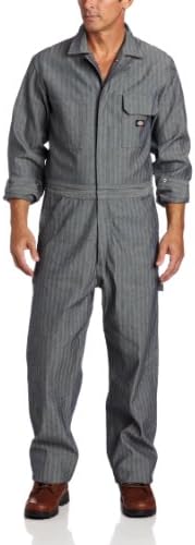 Dickies Men's Long Sleeve Cotton Coverall, Fisher Stripe, Medium/Tall Dickies