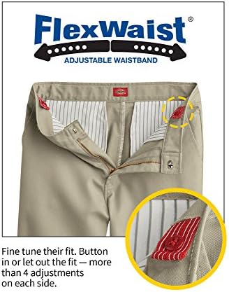 Dickies Big Girls' Slim Stretch Flat Front Pant, Desert Sand, 12 Regular Dickies