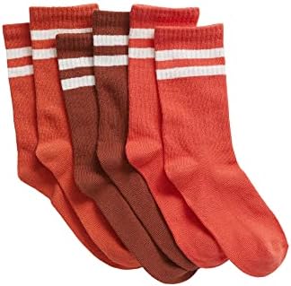 GAP Boys Crew Socks, Multi-Pack Kids Socks, Soft & Stretchy, Comfortable, Orange Stripe, Medium Gap