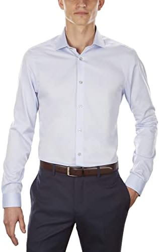 Calvin Klein Men's Dress Shirt Customize Your Own Shirt Solid Blue Calvin Klein