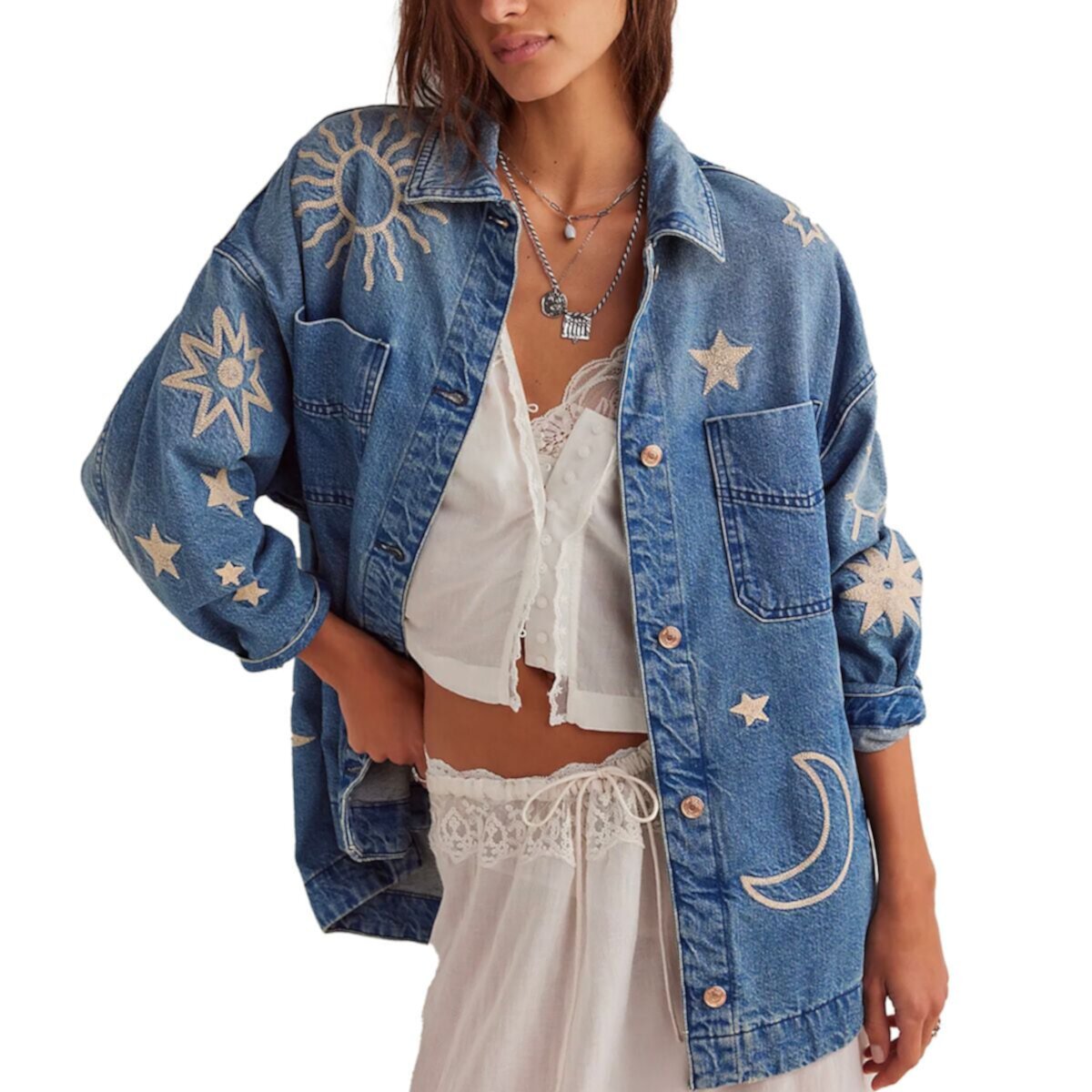 Женская Повседневная Куртка Free People Madison City Embroidered Free People