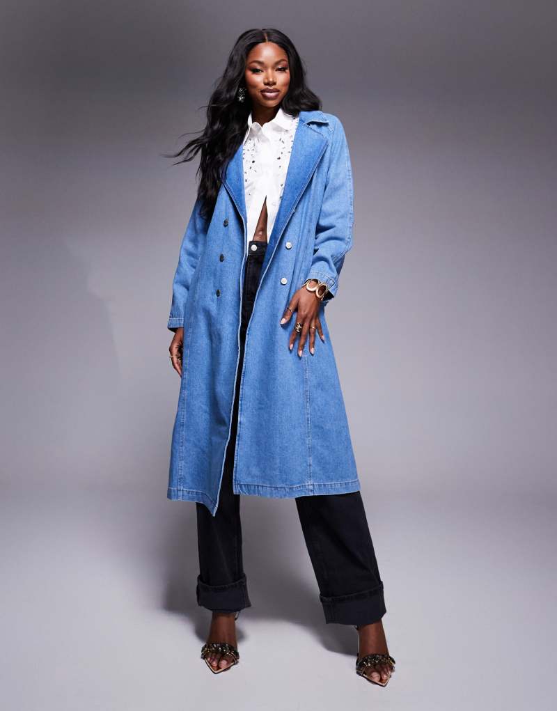 Женская Повседневная Куртка ASOS DESIGN Denim Trench ASOS DESIGN