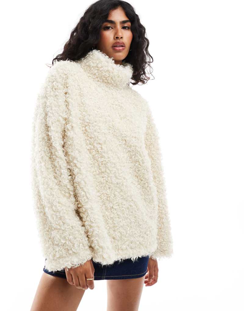 Женская Толстовка ASOS DESIGN Super Fluffy Highneck Borg Oversized ASOS DESIGN