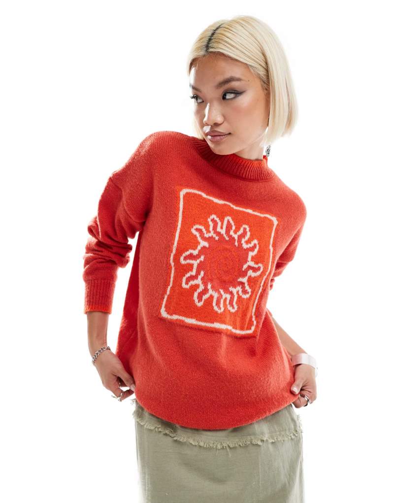 Женский Свитер Daisy Street sun intarsia knit sweater with tipping Daisy Street