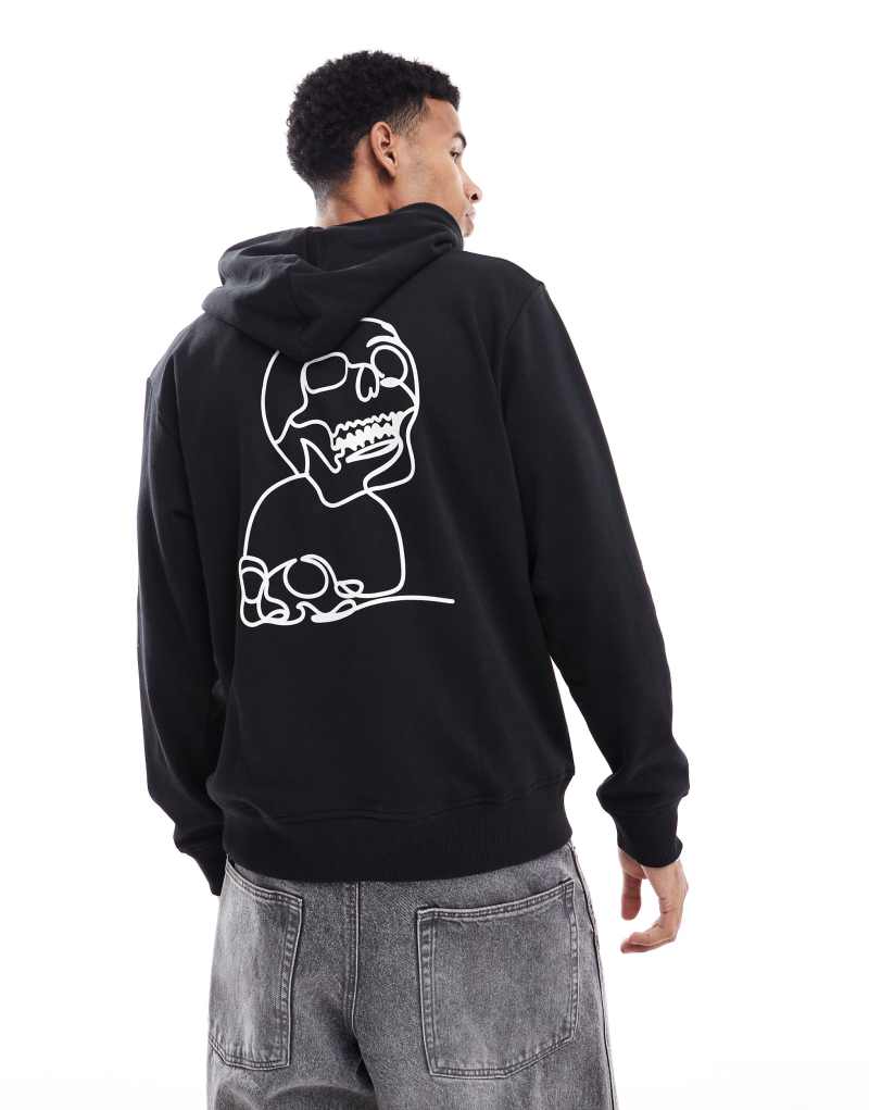 Мужское Худи Jack & Jones Oversized Skull Back Print Jack & Jones