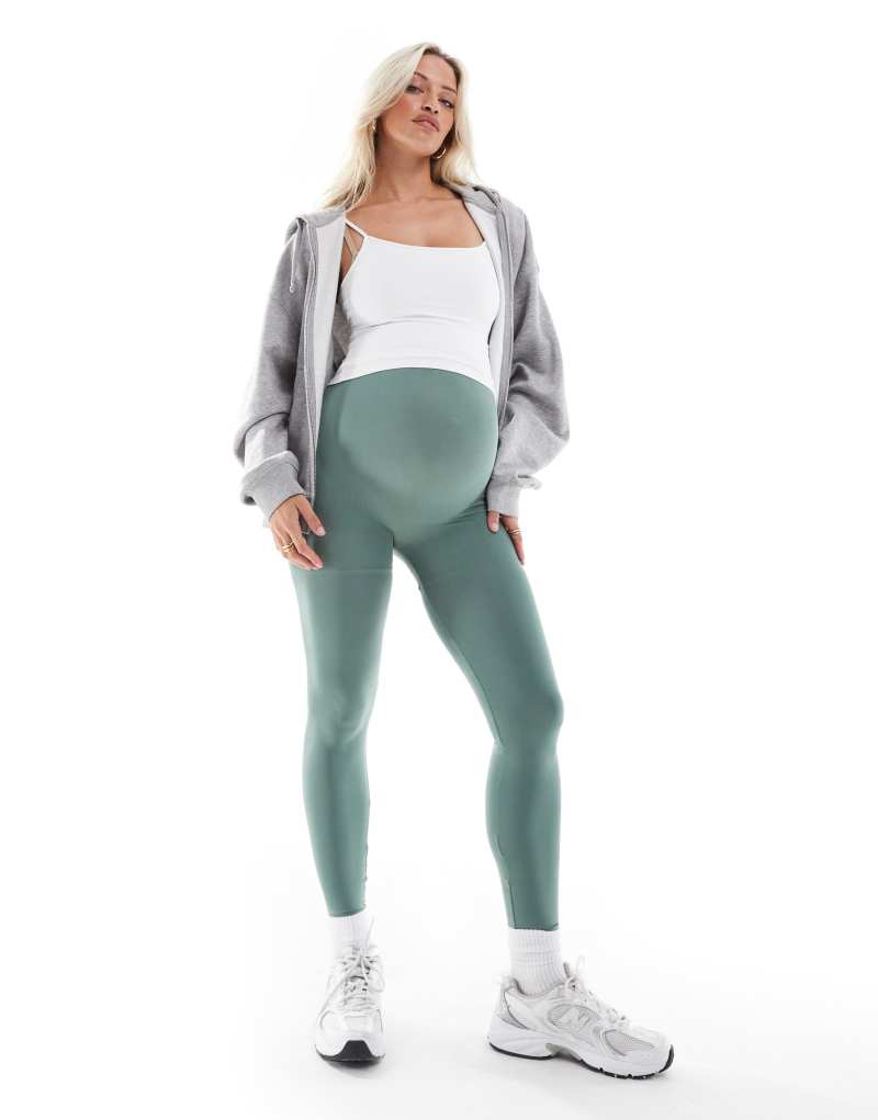 Женские Леггинсы Mamalicious Maternity seamless в лесном зеленом MAMALICIOUS