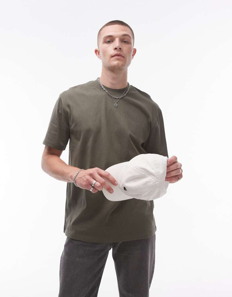 Мужская Футболка Topman Oversized Fit Khaki TOPMAN