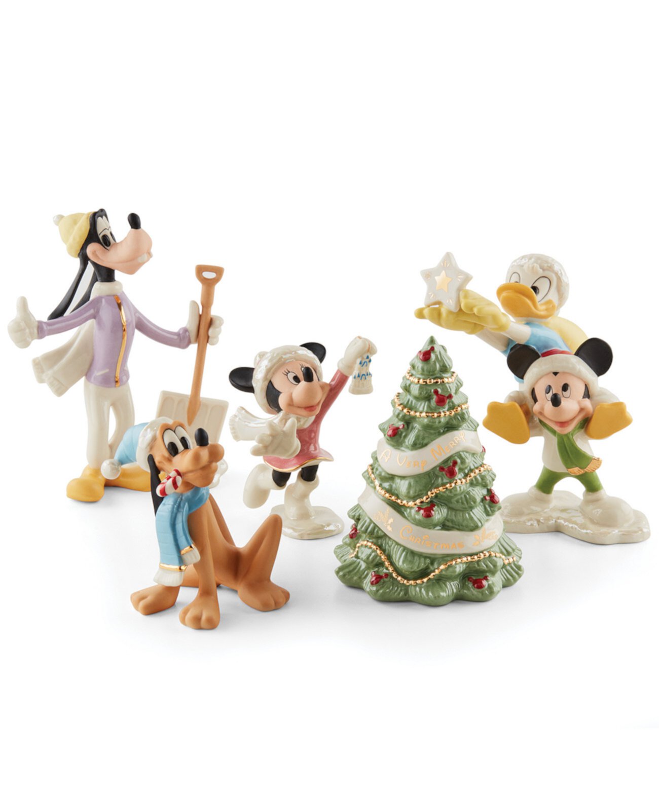 Disney Winter Fun 5 Piece Figurine Set Lenox