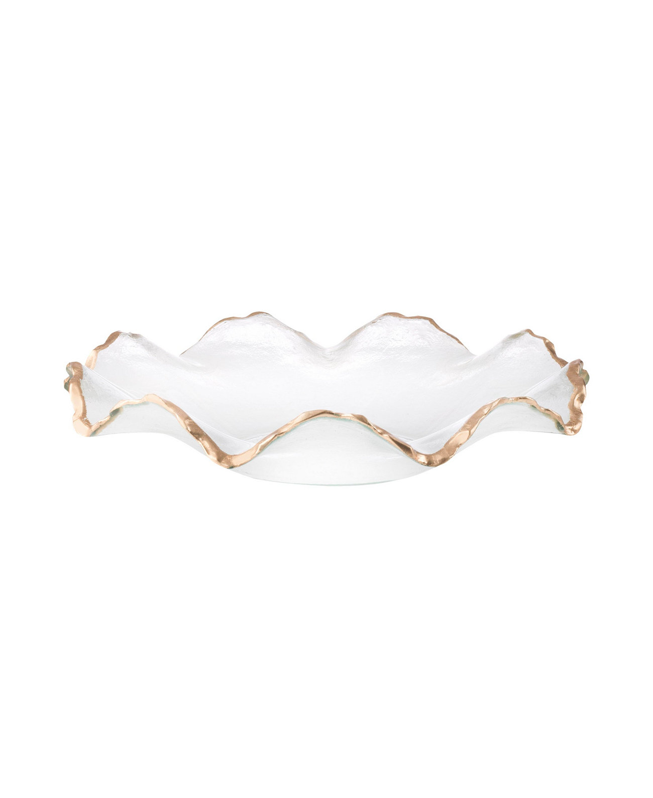 Glass Ruffle Bowl with Edge Classic Touch