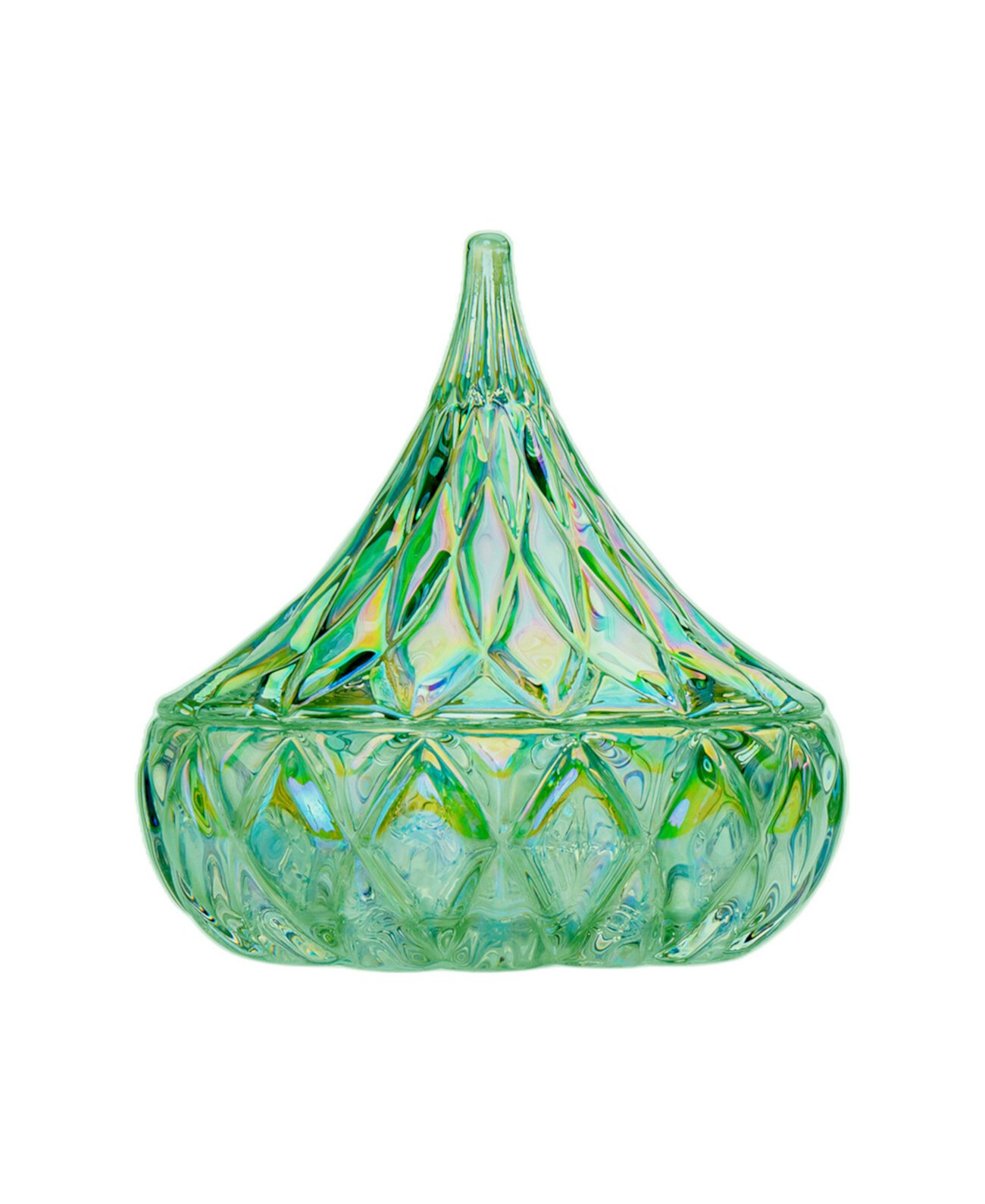 Candy Dish, Green Iridescent Hershey's Kiss Godinger