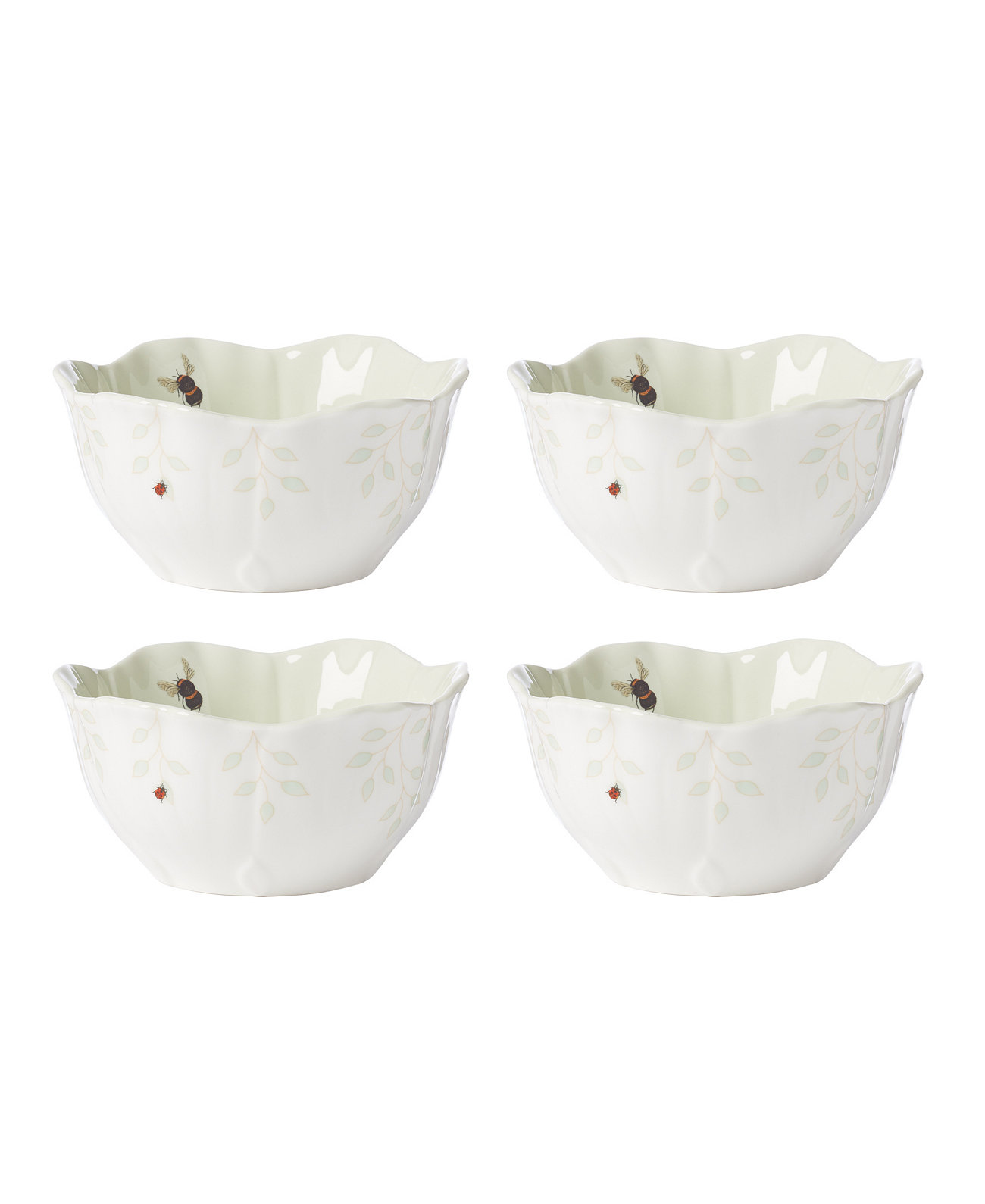 Butterfly Meadow Floral Dessert Bowls, Set of 4 Lenox