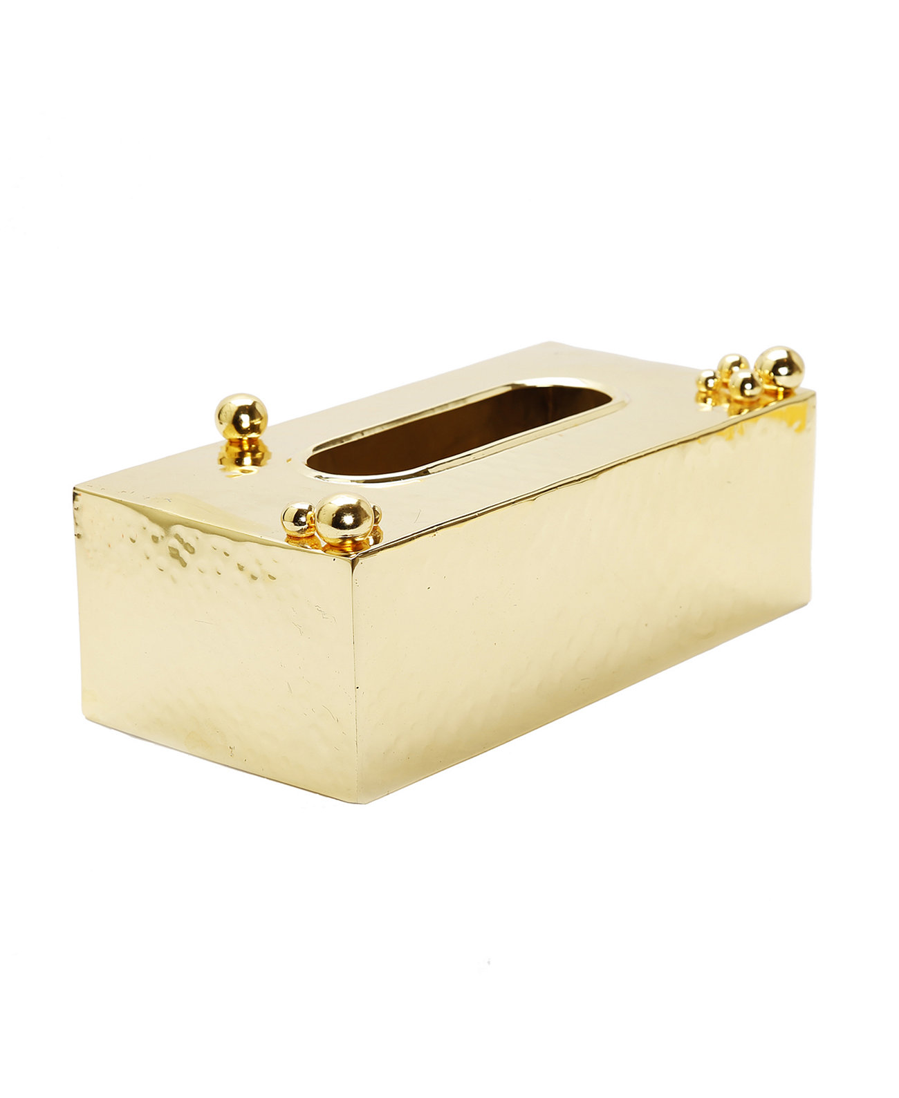 Hammered Tissue Box with Ball Design Classic Touch