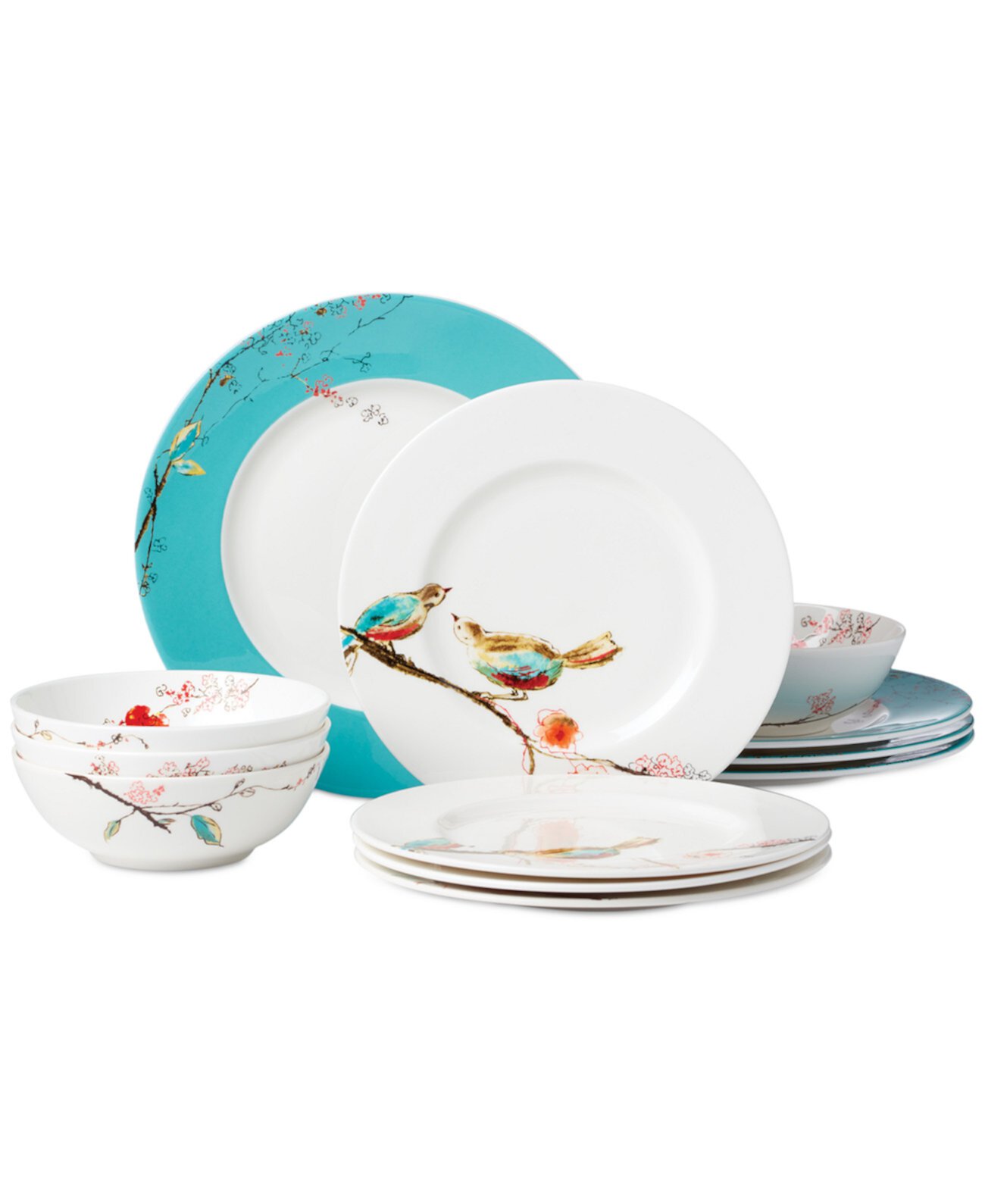 Chirp 12 Pc. Dinnerware Set, Service for 4 Lenox