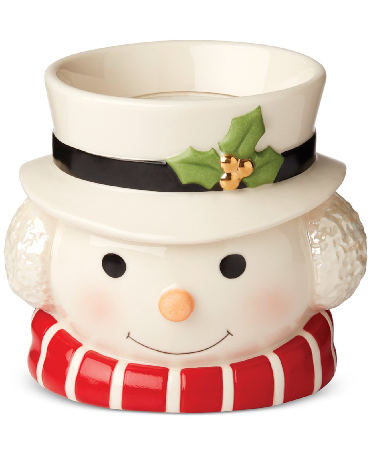 Snowman Figural Porcelain Tealight Candle Holder Lenox