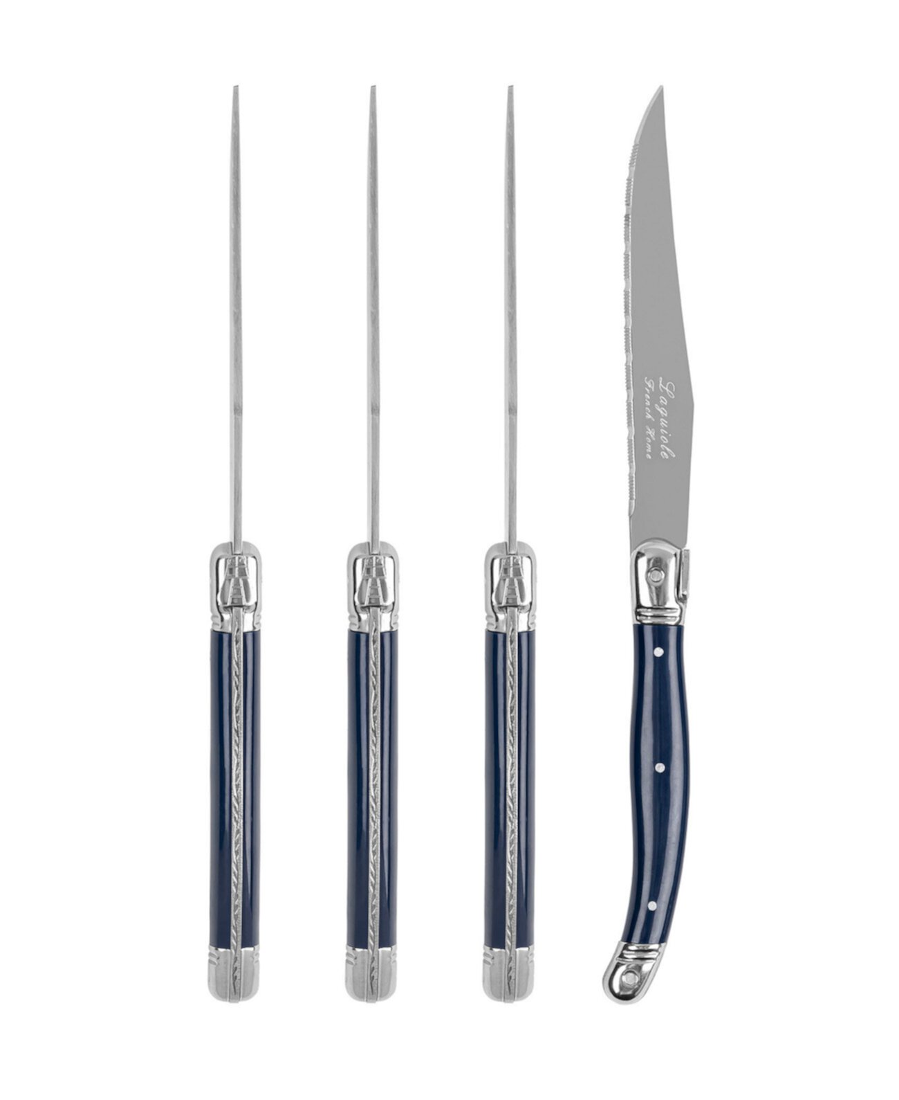 Laguiole Connoisseur 4-Piece Steak Knife Set with Handles French Home