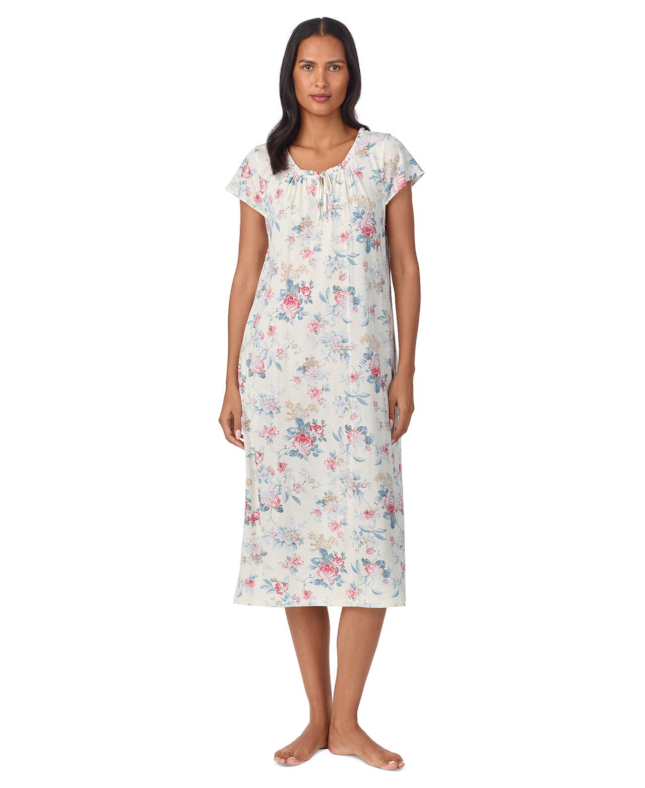 Женская Ночная сорочка LAUREN Ralph Lauren Floral Flutter-Sleeve LAUREN Ralph Lauren