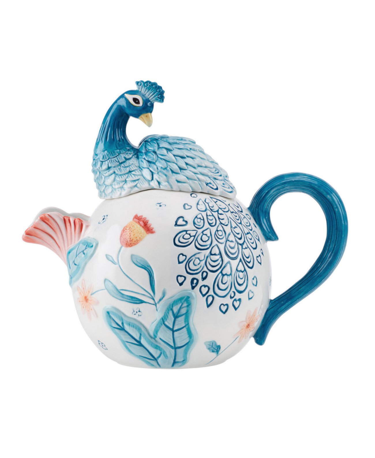 Gracie Teapot with Peacock Lid Fitz & Floyd