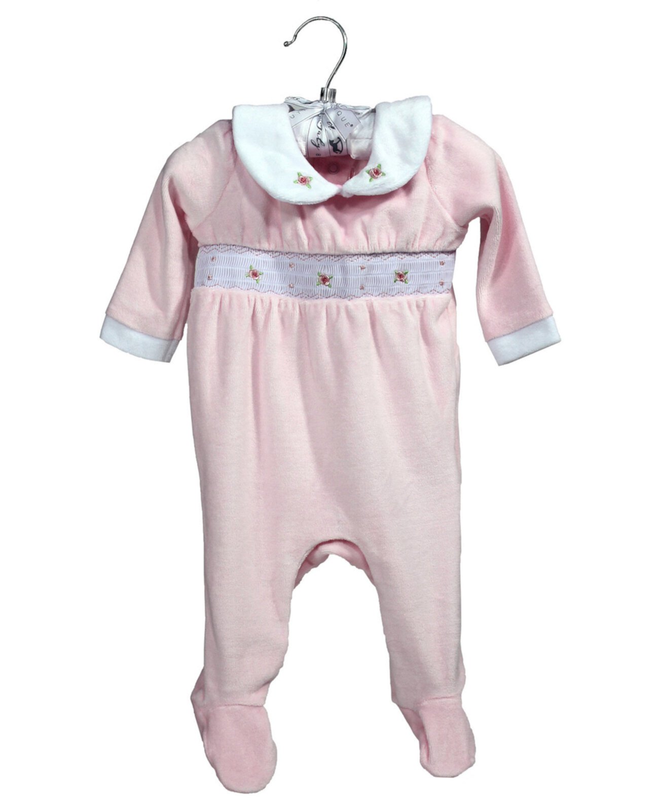 Детские Ромперы Rock-A-Bye Baby Boutique Smocked Velour Footed Coverall Rock-A-Bye Baby Boutique