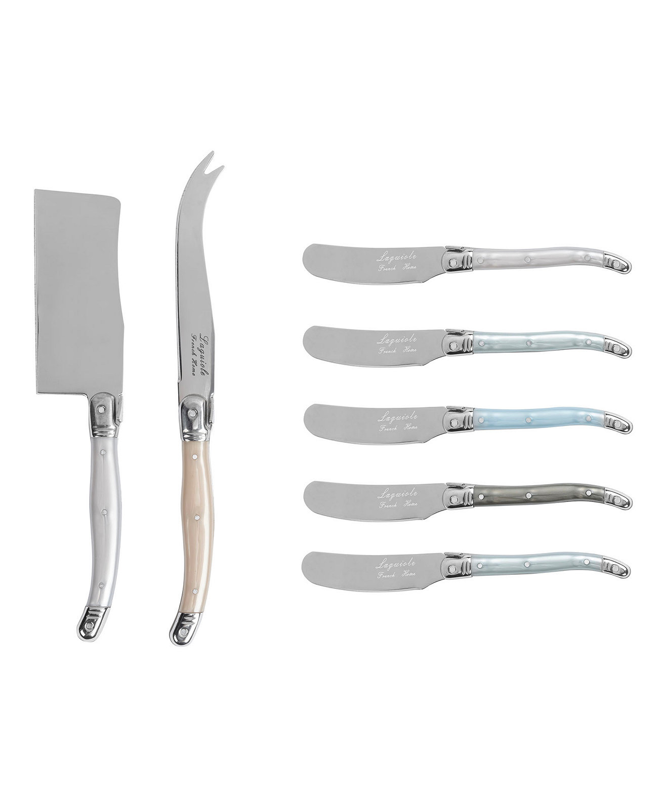 Laguiole Cheese 7-Piece Knife and Spreader Set with Handles French Home