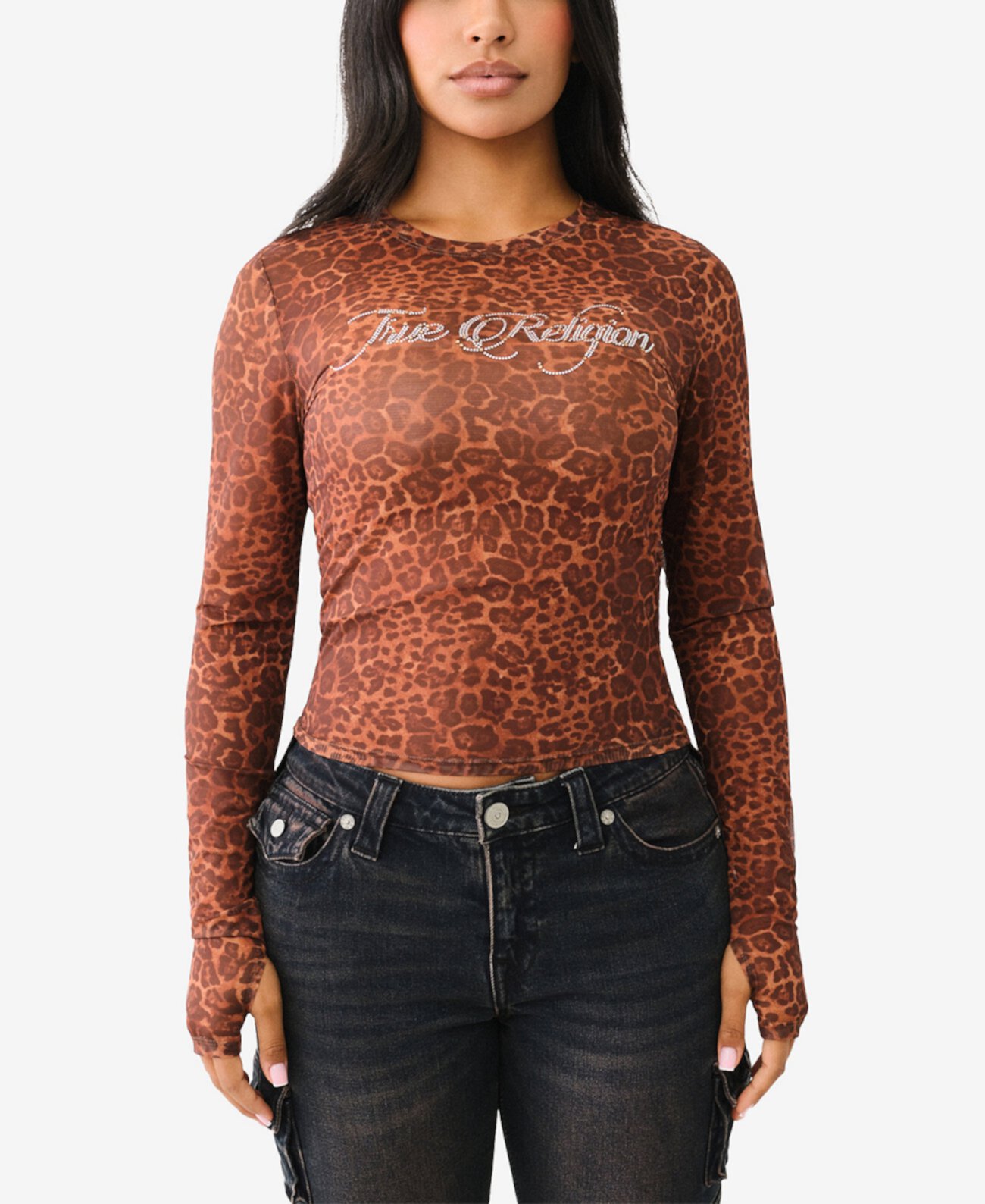 Женская Футболка True Religion Leopard Crystal True Religion