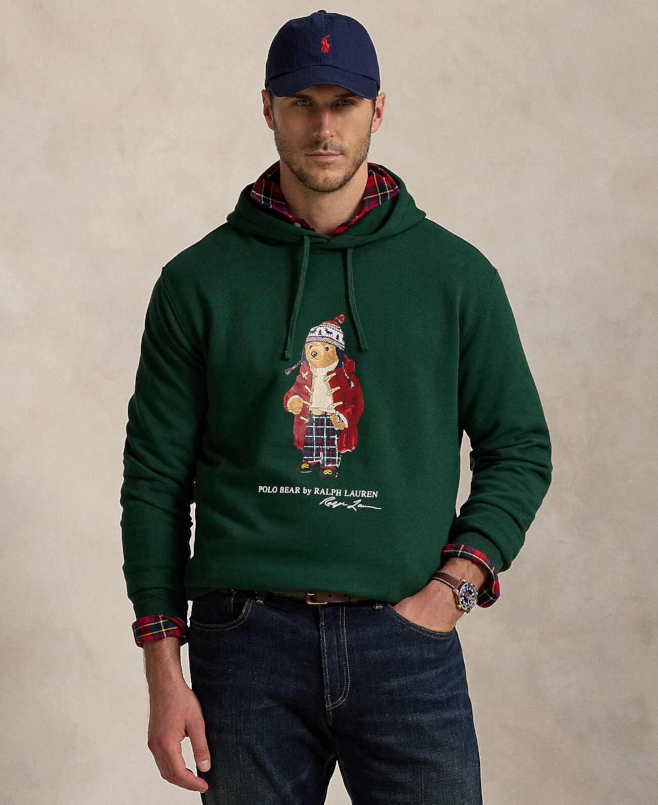 Мужское худи Big & Tall из плотного хлопка с медведем Polo Bear Polo Ralph Lauren