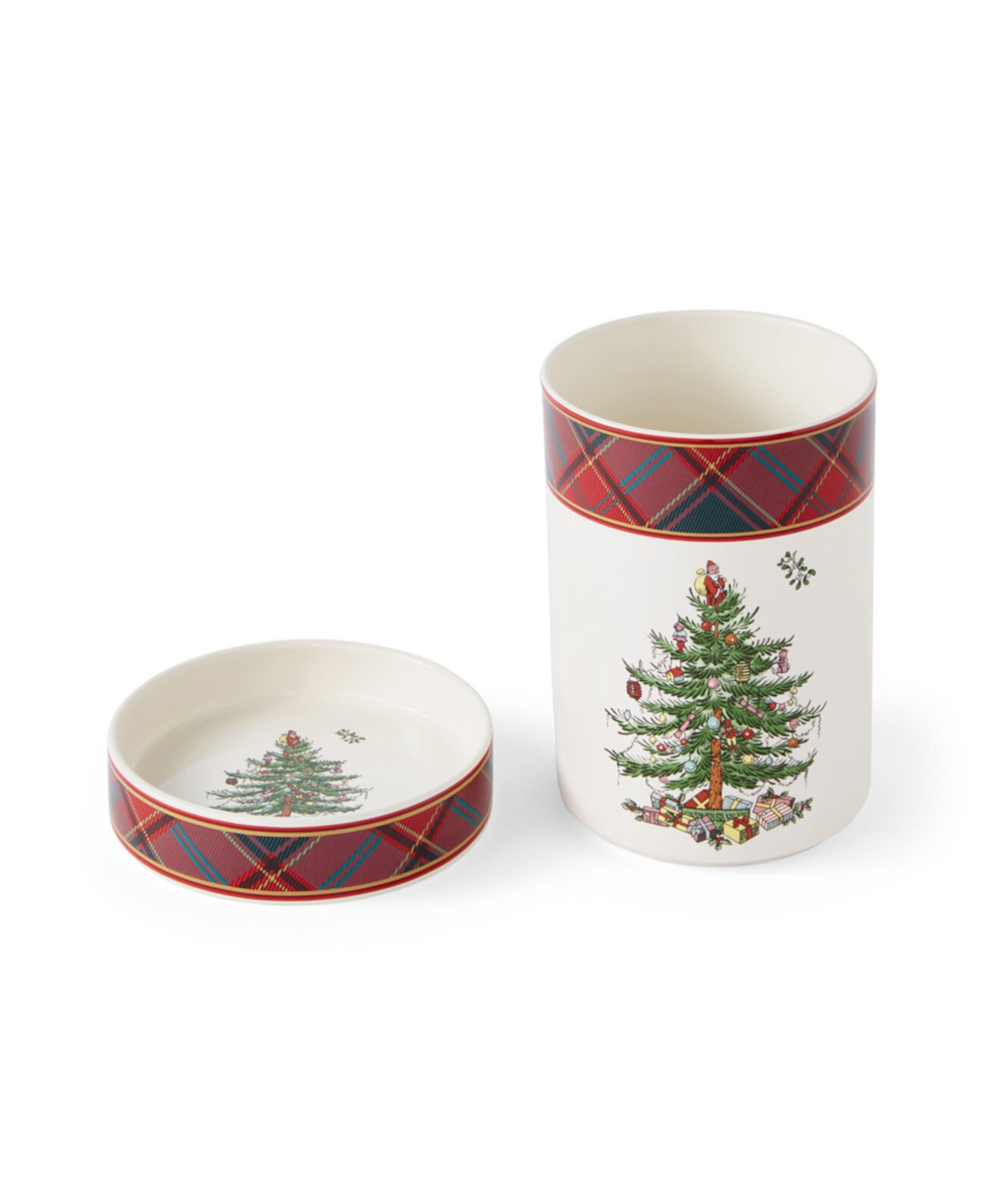 Christmas Tree Tartan Wine Chiller Coaster Set Spode