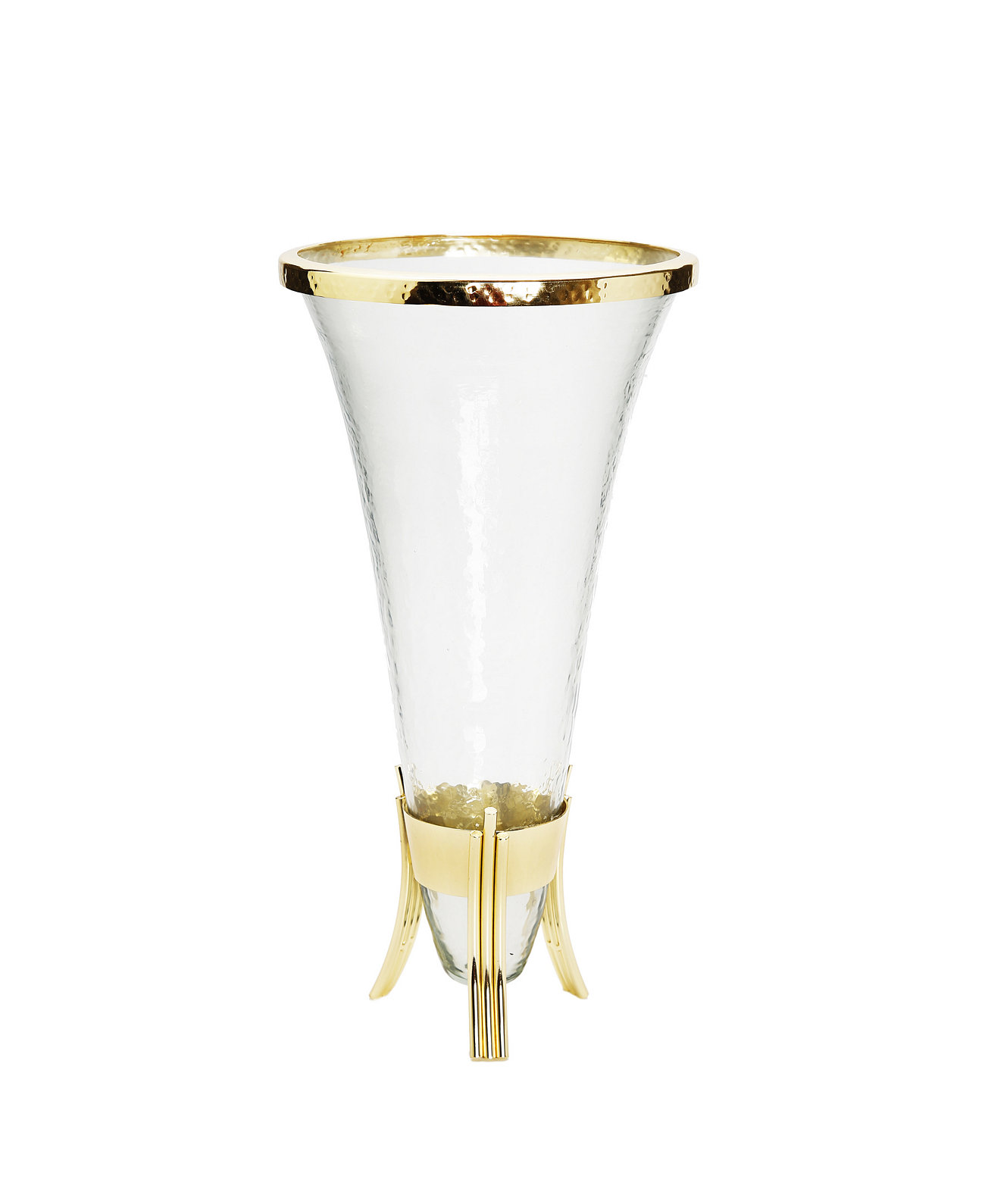 Glass Vase with Symmetrical Design Base Classic Touch