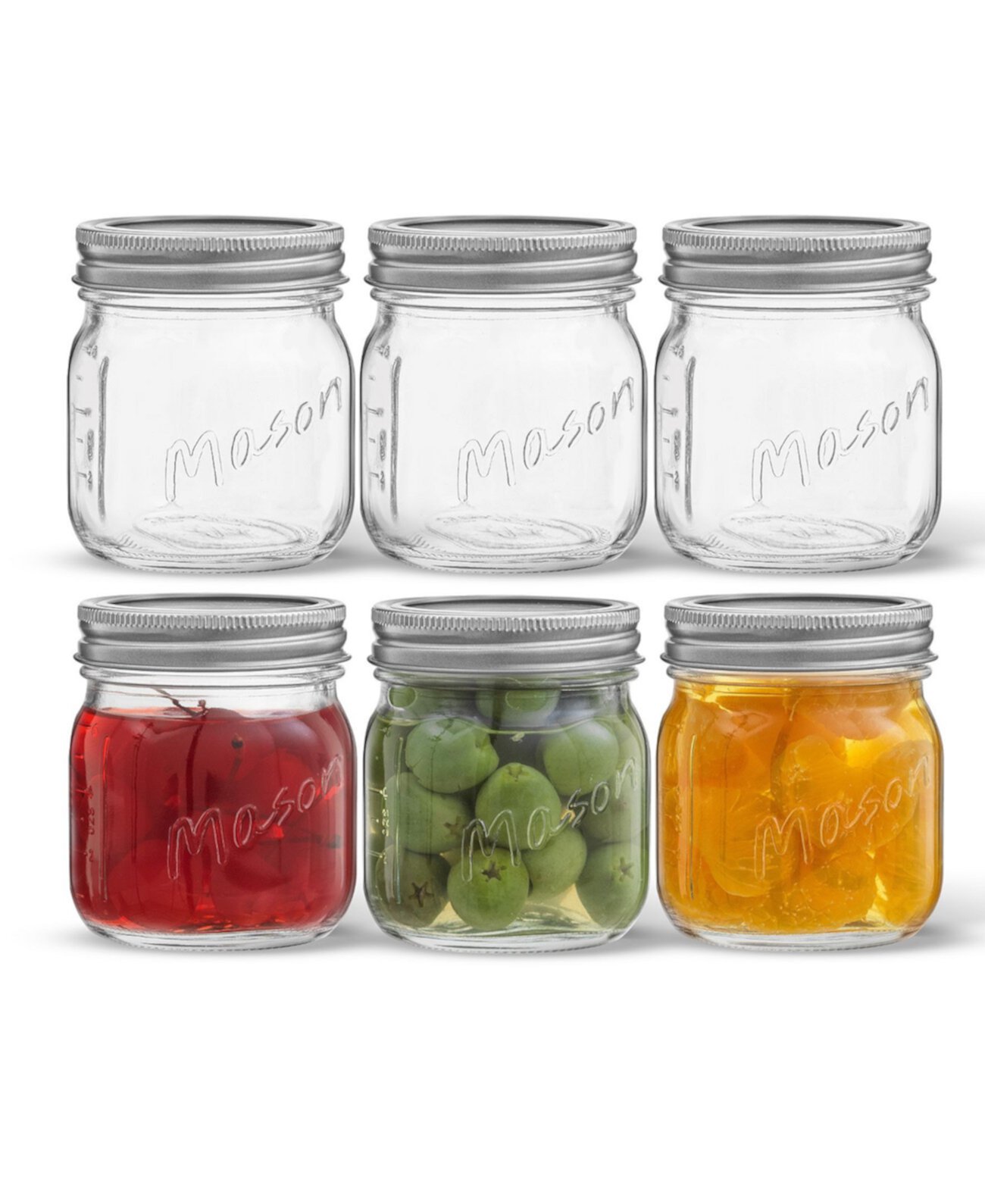 Regular Set of 6 Mason Jars with Airtight Lid JoyJolt