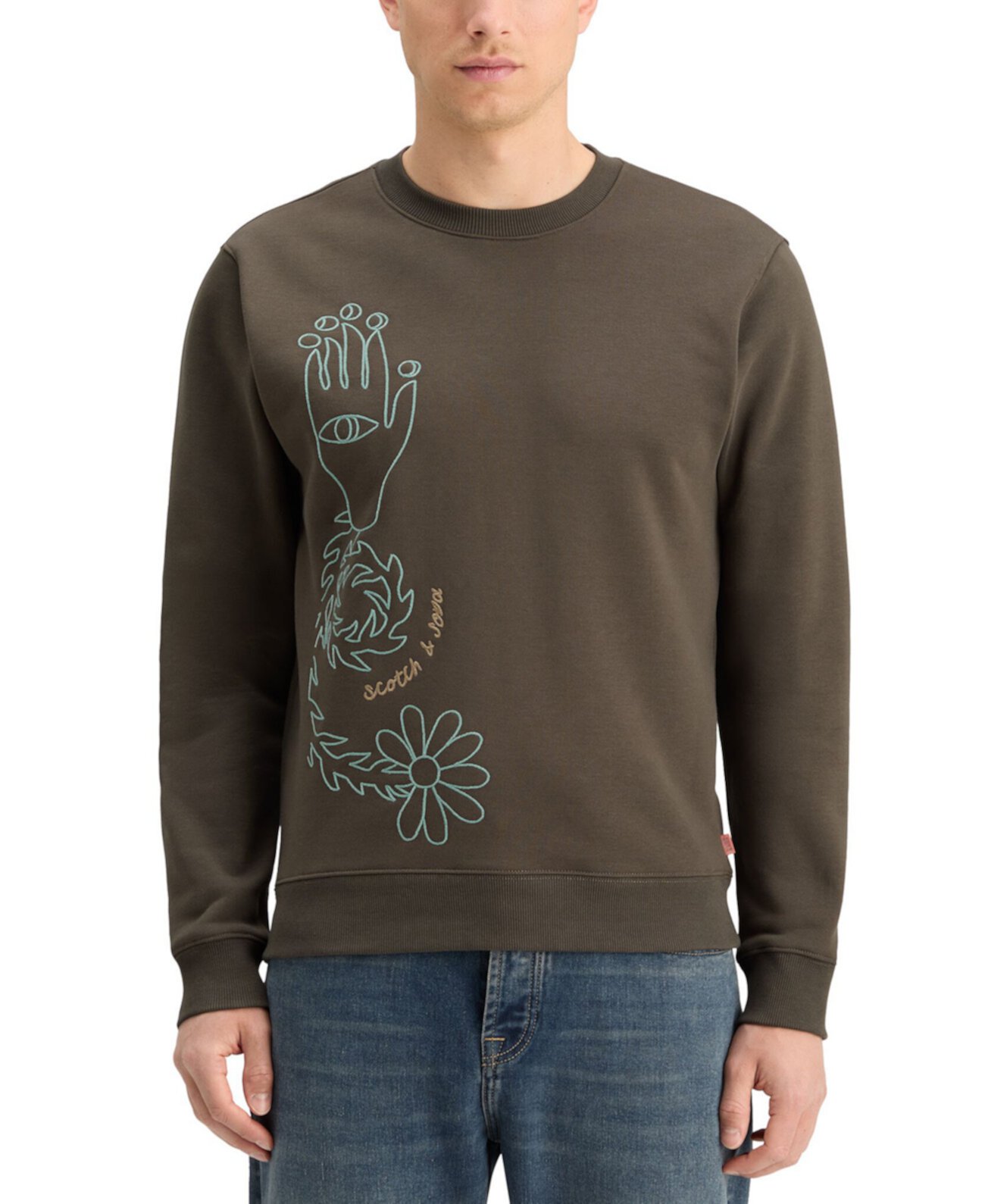 Мужская Толстовка Scotch & Soda Embroidered Long Sleeve Crewneck Sweatshirt Scotch & Soda