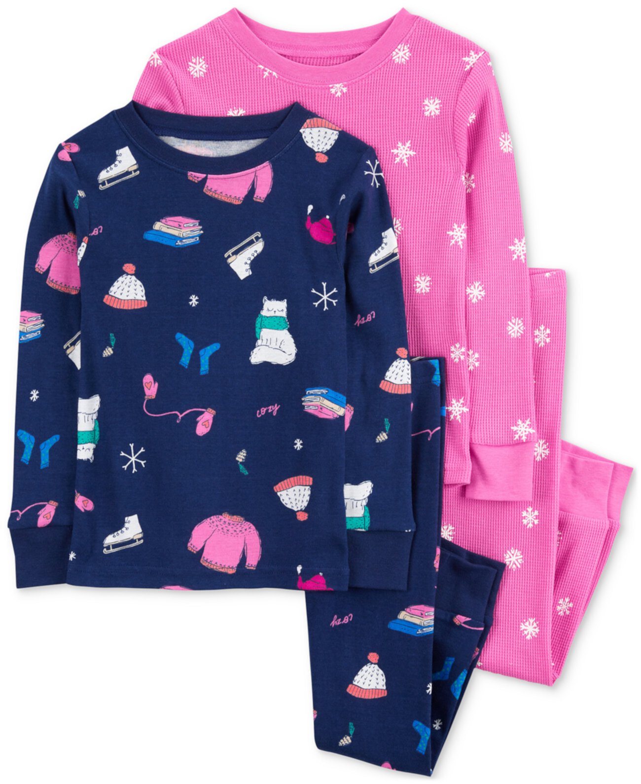 Детские Пижамы Carter's Toddler Girls Winter-Print, 4 Piece Set Carter's