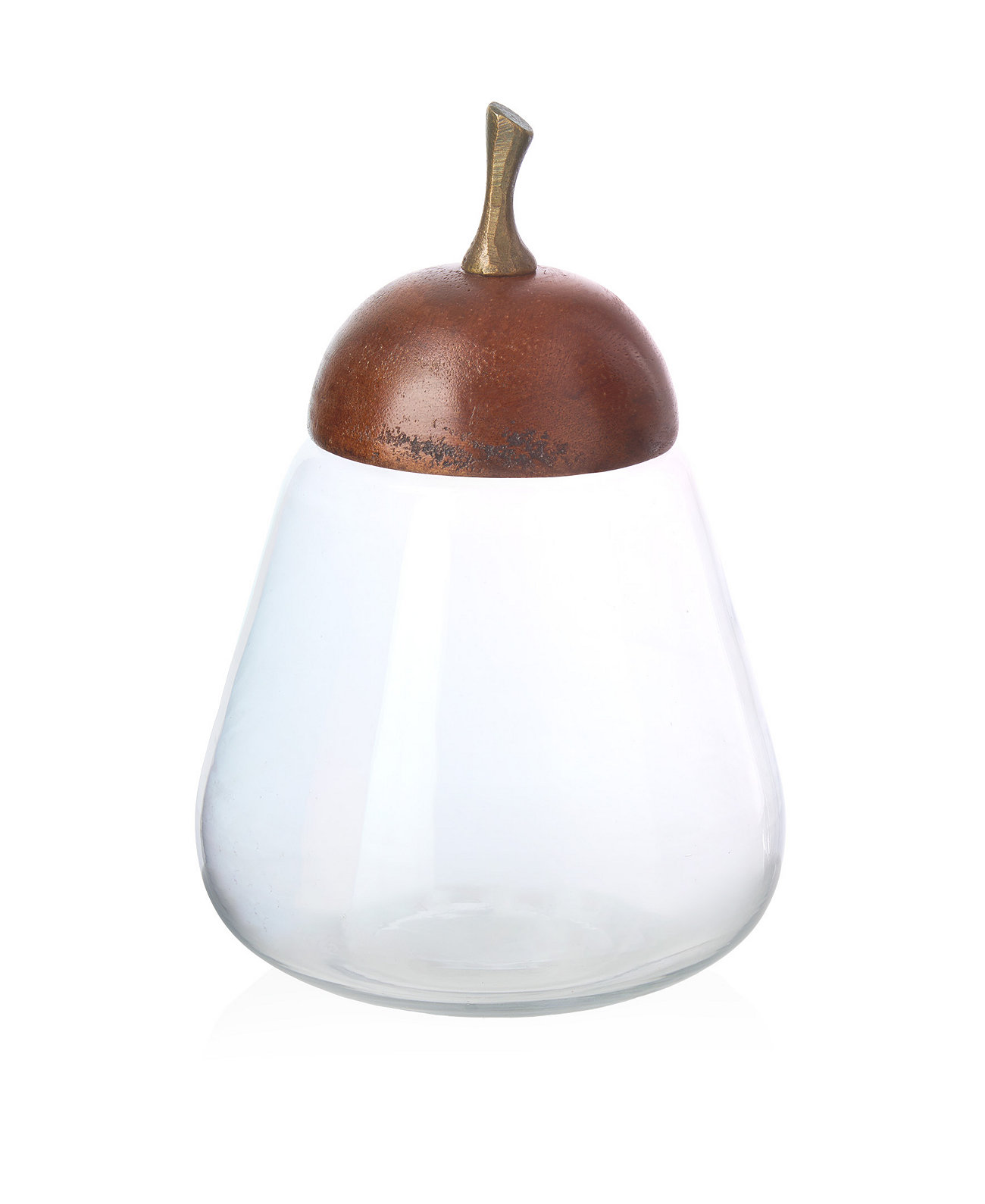 Signature Collection Pear Glass and Wood Storage Canister Godinger