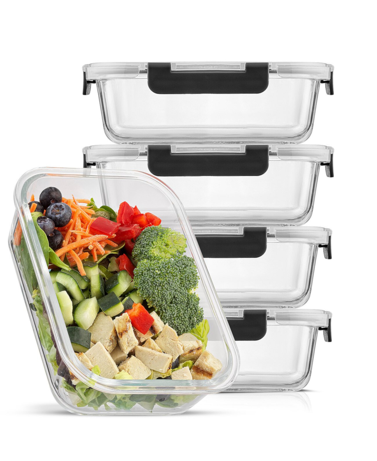 2-Sectional Set of 5 Food Prep Storage Containers JoyJolt