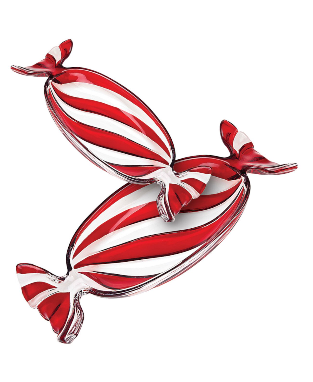 Red Peppermint Wrapper Trays, Set of 2 Godinger