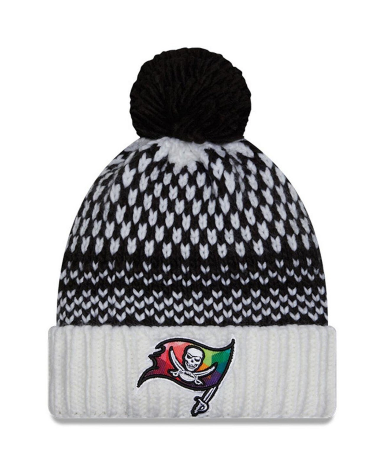 Бейсболка New Era Women's Tampa Bay Buccaneers 2023 NFL Crucial Catch Cuffed Pom Knit Hat New Era