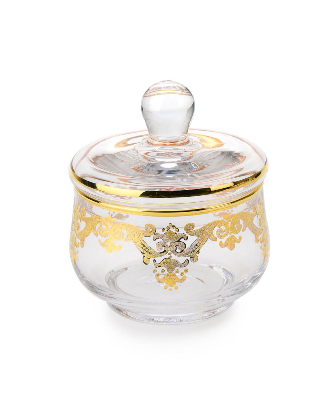 Glass Sugar Bowl with Artwork Classic Touch